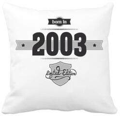 printfashion born-in-2003-(dark&lightgrey) - Párnahuzat, Díszpárnahuzat - Fehér (476313)