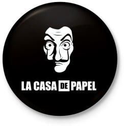 printfashion La casa de papel B&W - Kitűző, hűtőmágnes - Fekete (5558527)
