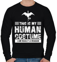 printfashion Igazából egy sárkány vagyok - Férfi pulóver - Fekete (13737557)