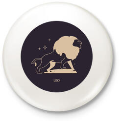 printfashion Leo - Oroszlán - Kitűző, hűtőmágnes - Fehér (6267996)