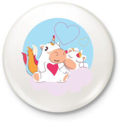 printfashion Unikornis szerelem - Kitűző, hűtőmágnes - Fehér (3081644)