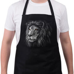 printfashion Oroszlan portré - Kötény - Fekete (4939348)