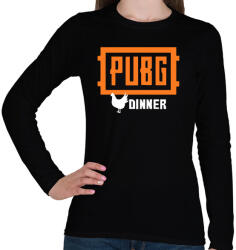 printfashion PUBG DINNER - Női hosszú ujjú póló - Fekete (517091)