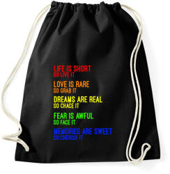 printfashion Az élet rövid, szóval éld meg - Sportzsák, Tornazsák - Fekete (1364220)