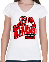 printfashion AOT Homeland - Női V-nyakú póló - Fehér (2276113)