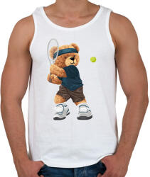 printfashion Teniszező maci - Férfi atléta - Fehér (9474355)