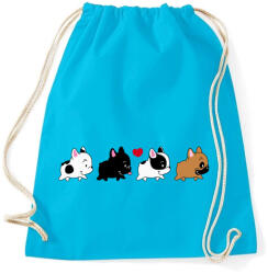 printfashion Francia bulldog kiskutyák - Sportzsák, Tornazsák - Surf blue (1214917)