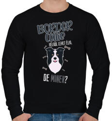 printfashion Lehet élni, de minek? - Border Collie - Férfi pulóver - Fekete (5456987)