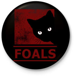 printfashion FOALS BLACK CAT - Kitűző, hűtőmágnes - Fekete (3103463)