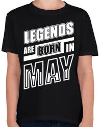 printfashion A legendák májusban születnek - Gyerek póló - Fekete (209208)
