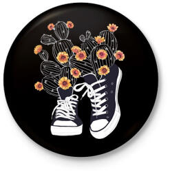 printfashion Cactus - Kitűző, hűtőmágnes - Fekete (16076966)
