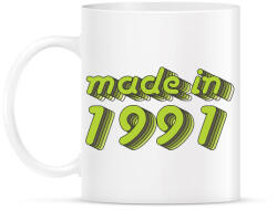 printfashion made-in-1991-green-grey - Bögre - Fehér (790381)