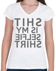 printfashion Is my selfie shirt. - Női V-nyakú póló - Fehér (286475)