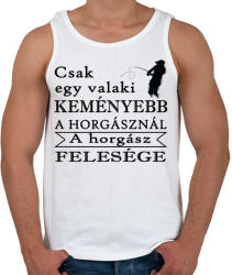printfashion A horgász és a felesége - Férfi atléta - Fehér (4816283)