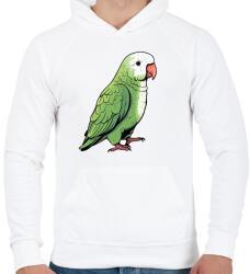 printfashion Papagáj - Férfi kapucnis pulóver - Fehér (13955831)