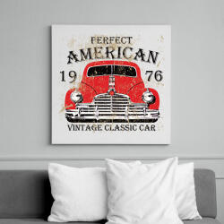 printfashion amerikai klasszikus autójelzés - Vászonkép - Fehér (6635702)