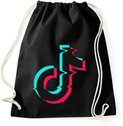 printfashion Tik Tok logo - Sportzsák, Tornazsák - Fekete (2132722)