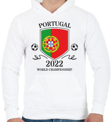 printfashion Portugal 2022 - Férfi kapucnis pulóver - Fehér (10791235)