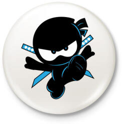 printfashion Ninja Kidz - Kitűző, hűtőmágnes - Fehér (4583934)