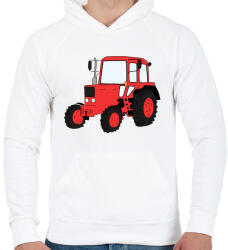 printfashion Traktor - Férfi kapucnis pulóver - Fehér (5017397)
