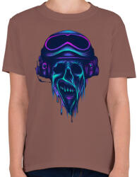 printfashion Pilóta zombi - Gyerek póló - Mogyoróbarna (35947)