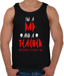 printfashion apa vagyok és tanár semmi nem ijeszt meg - Férfi atléta - Fekete (1772598)