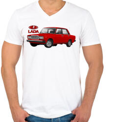 printfashion Lada 1500 - Férfi V-nyakú póló - Fehér (7040071)