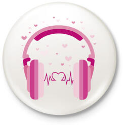 printfashion Fejhallgató - Kitűző, hűtőmágnes - Fehér (11688700)