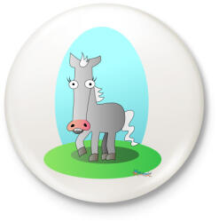 printfashion Szürke paci - Kitűző, hűtőmágnes - Fehér (3076035)