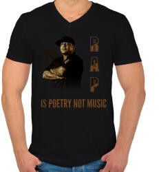 printfashion RAP - Férfi V-nyakú póló - Fekete (2136057)