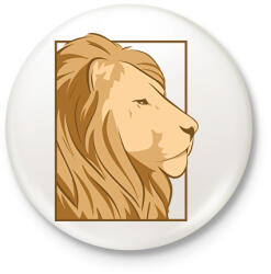 printfashion Oroszlán - Kitűző, hűtőmágnes - Fehér (12759674)