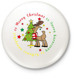 printfashion Karácsonyi - szarvas - Kitűző, hűtőmágnes - Fehér (5596094)