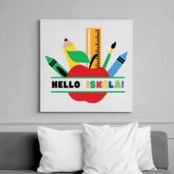 printfashion Hello Iskola - Vászonkép - Fehér (14085972)