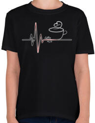 printfashion CoffemyLife - Gyerek póló - Fekete (11596913)