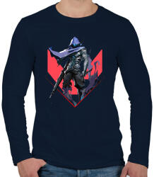 printfashion Valorant Omen - Férfi hosszú ujjú póló - Sötétkék (2591733)
