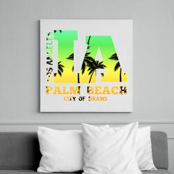 printfashion Los angeles palm beach - Vászonkép - Fehér (6635301)
