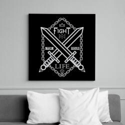 printfashion Harc az élet - Vászonkép - Fekete (6642373)