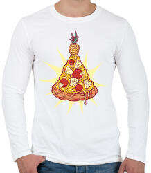 printfashion Ananászos pizza karácsonyfa - Férfi hosszú ujjú póló - Fehér (14672762)