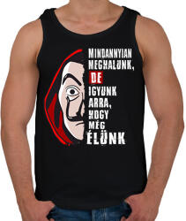 printfashion pénzrablás igyunk póló fehér - Férfi atléta - Fekete (12573355)