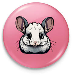 printfashion Baba csincsilla - Kitűző, hűtőmágnes - Rózsaszín (13758953)