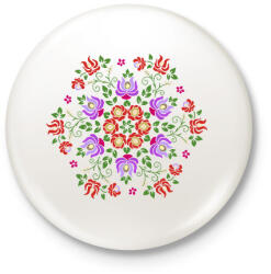 printfashion Matyó mintás mandala - Kitűző, hűtőmágnes - Fehér (13184663)