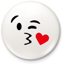 printfashion Csókos smile - Kitűző, hűtőmágnes - Fehér (3078573)