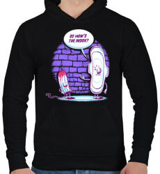 printfashion Milyen belül? - Férfi kapucnis pulóver - Fekete (51727)