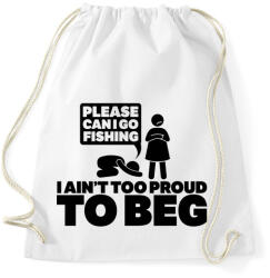 printfashion Kérlek, elmehetek pecázni. . . ? - Sportzsák, Tornazsák - Fehér (970321)