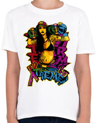 printfashion Deszkás - skater lány graffiti - Gyerek póló - Fehér (4646904)