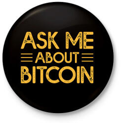 printfashion BITCOIN 4 EVER 85 - Kitűző, hűtőmágnes - Fekete (6240164)