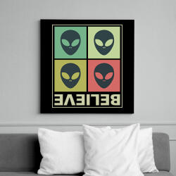 printfashion Believe - Aliens - Vászonkép - Fekete (8752720)