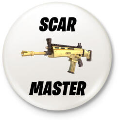 printfashion Scar Master - Fortnite (Fekete) - Kitűző, hűtőmágnes - Fehér (3080262)