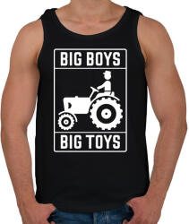 printfashion Big boys big toys - traktoros - Férfi atléta - Fekete (1196713)