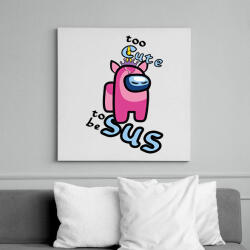 printfashion Among us too cute to be sus unicorn - Vászonkép - Fehér (6634444)